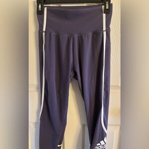 adidas Leggings in Deep Purple with White Accents